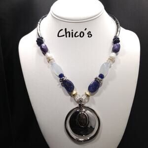 Chico's Purple Cool Tones Pendant Necklace, 20 Inches